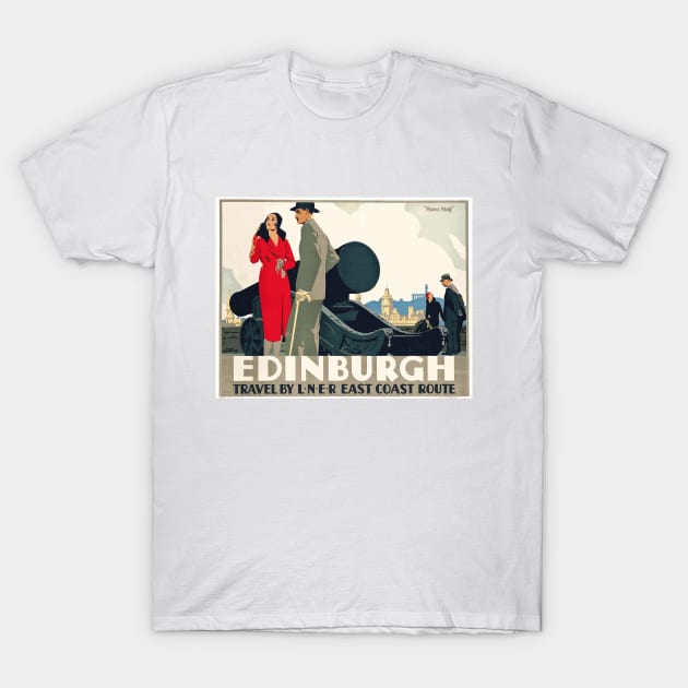 Edinburgh, Scotland - Vintage Travel Poster Design T-Shirt by Naves